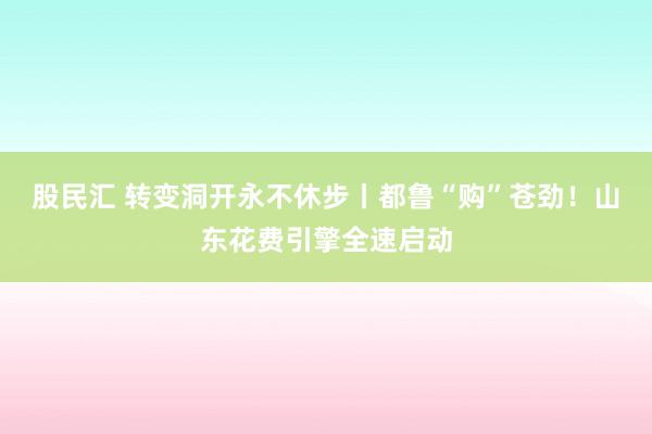 股民汇 转变洞开永不休步丨都鲁“购”苍劲！山东花费引擎全速启动
