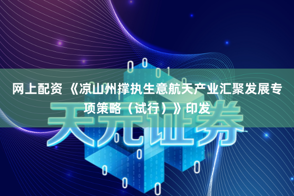 网上配资 《凉山州撑执生意航天产业汇聚发展专项策略（试行）》印发