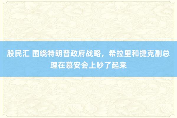 股民汇 围绕特朗普政府战略,希拉里和捷克副总理在慕安会上吵了起来